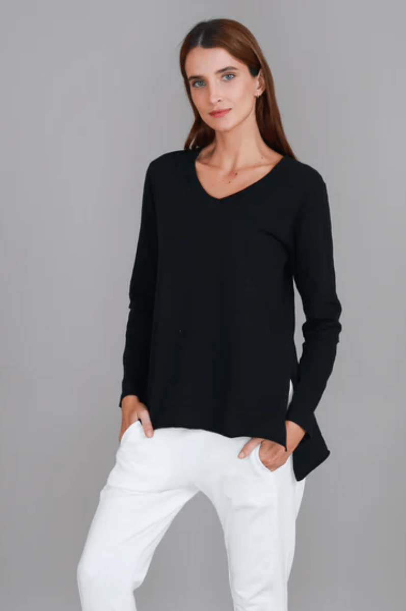 3rd Story Barwon Tee 100% French Cotton Black.