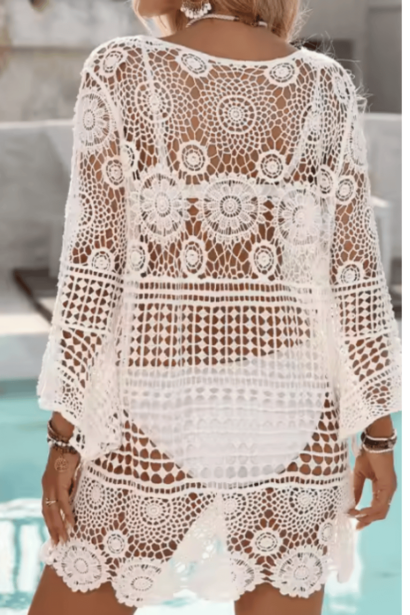 Beach Cover Up Lace Viscoise Wool Kaftan.