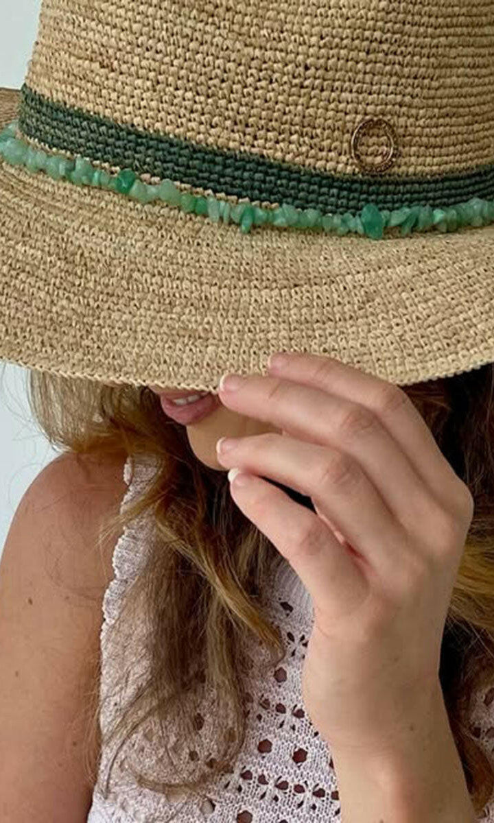 Sundaise Chelsea Panama Raffia - Emerald.