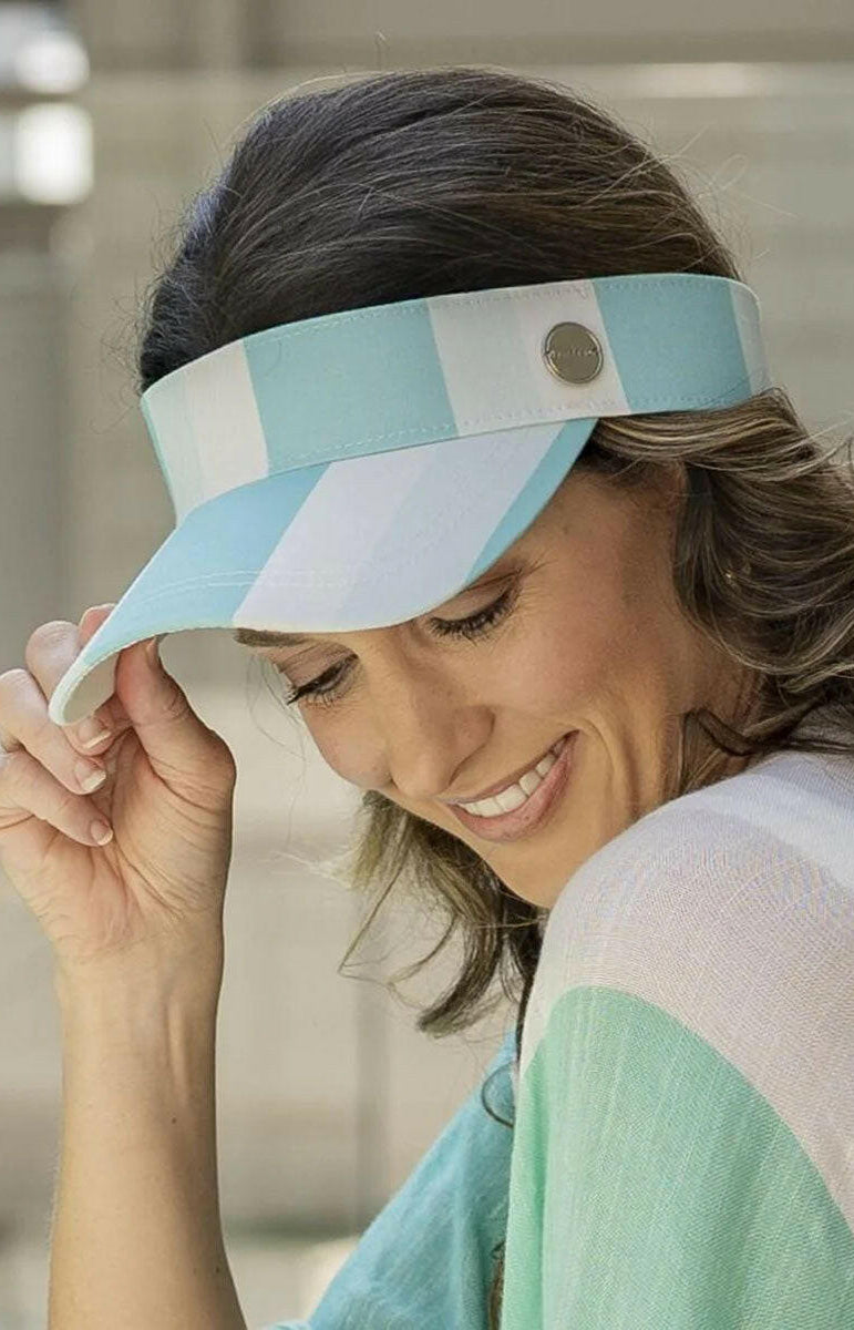 Sundaise Hallie Cloth Visor - Aqua.