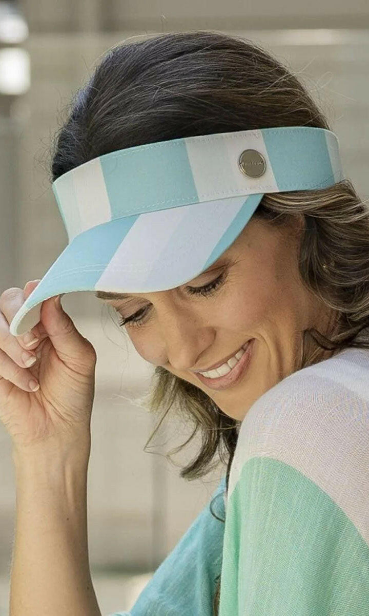 Sundaise Hallie Cloth Visor - Aqua.