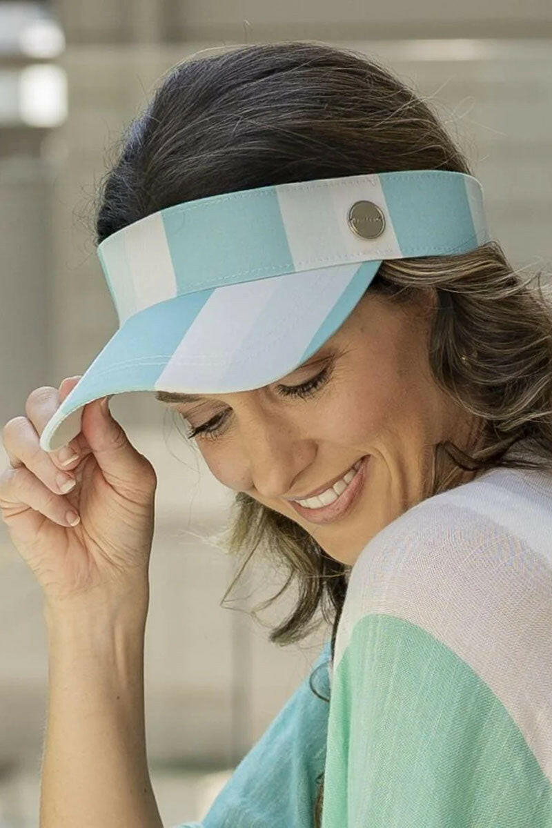 Sundaise Hallie Cloth Visor - Aqua.