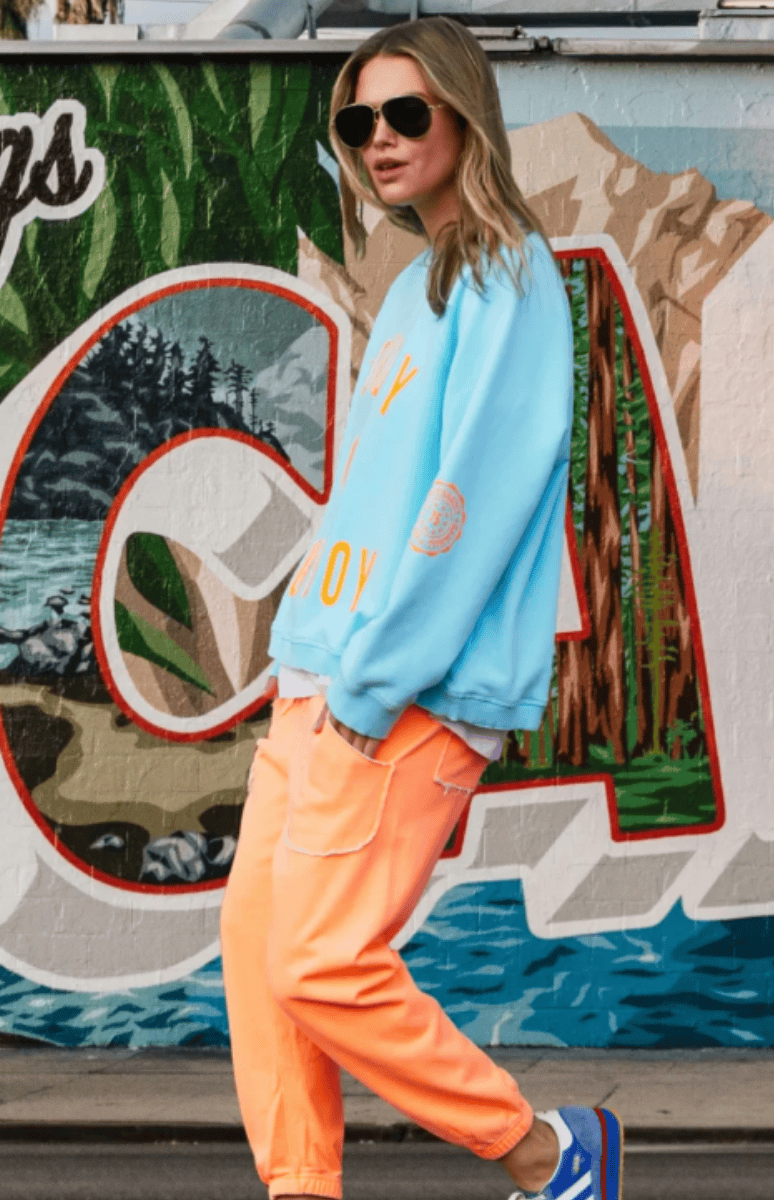 Hammill & Co Howdy Cowboy Sweater - Aqua / Orange.