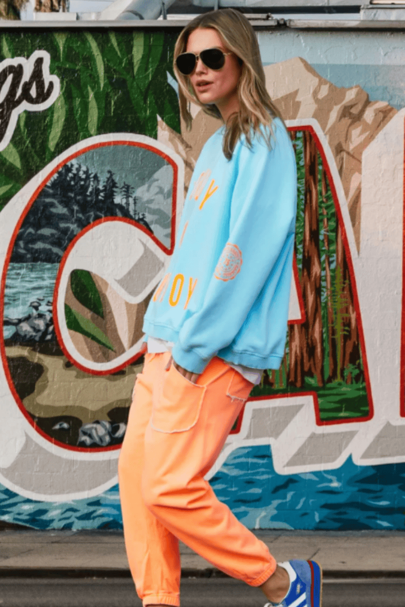 Hammill & Co Howdy Cowboy Sweater - Aqua / Orange.