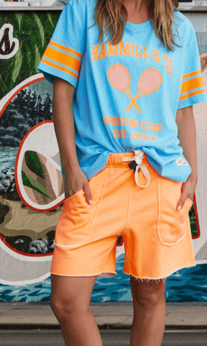 Hammill & Co Tennis Tee - Aqua Orange.