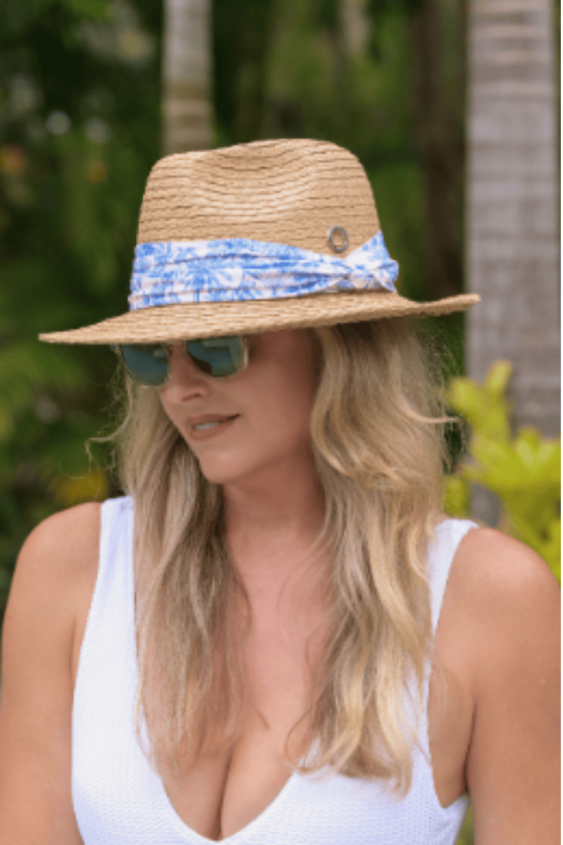 Sundaise Sienna Panama Palm Blue.