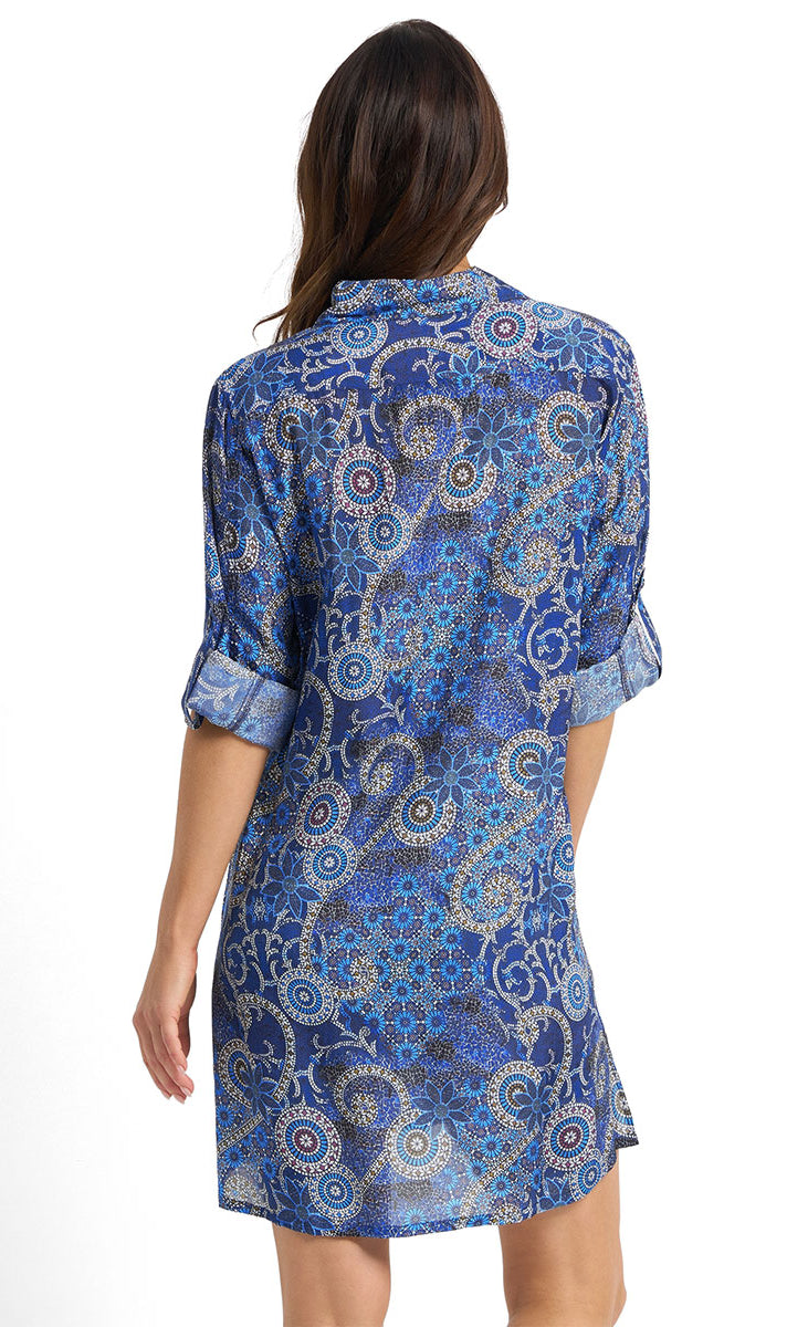 Jantzen Desert Button Through Shirt - Navy_2