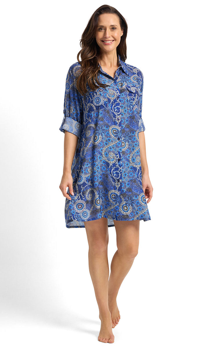 Jantzen Desert Button Through Shirt - Navy_3