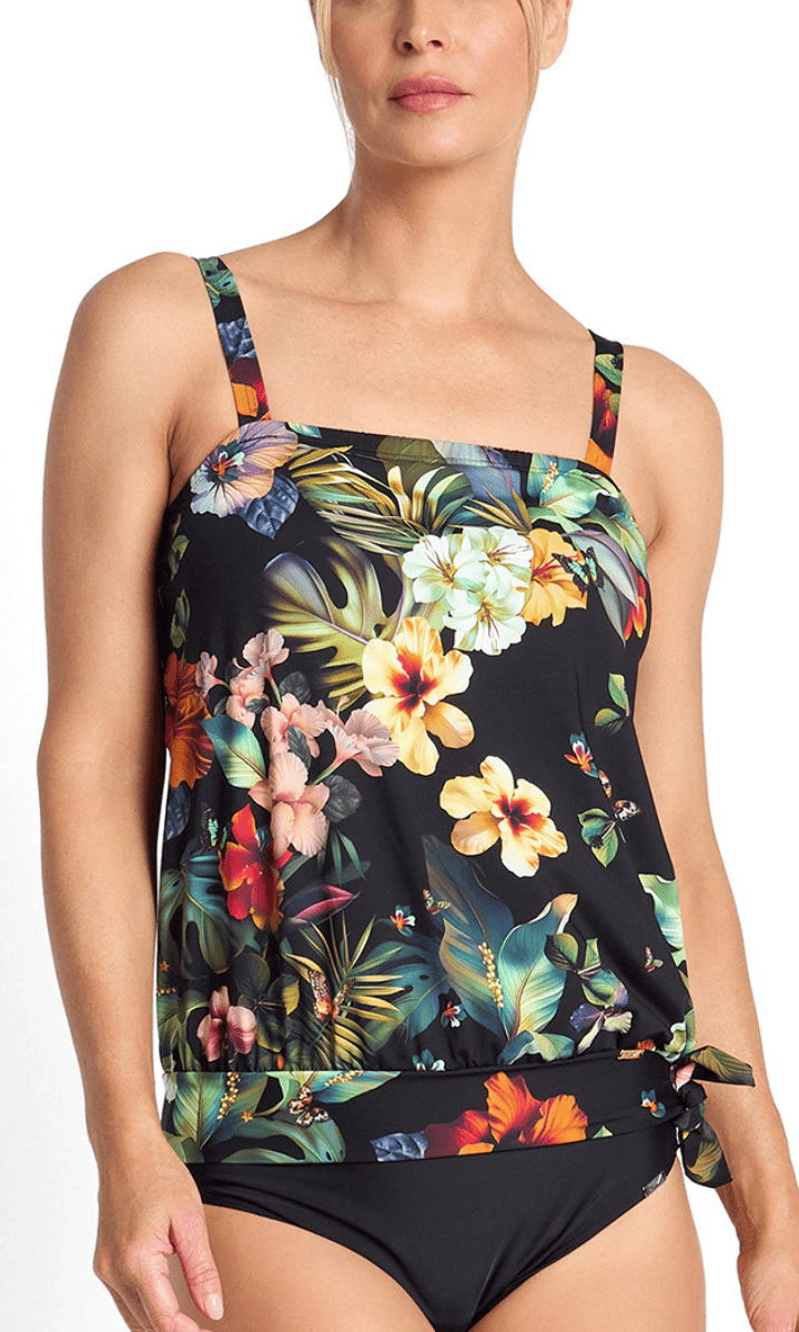 Jantzen Hibiscus Bandeau Blouson Singlet.