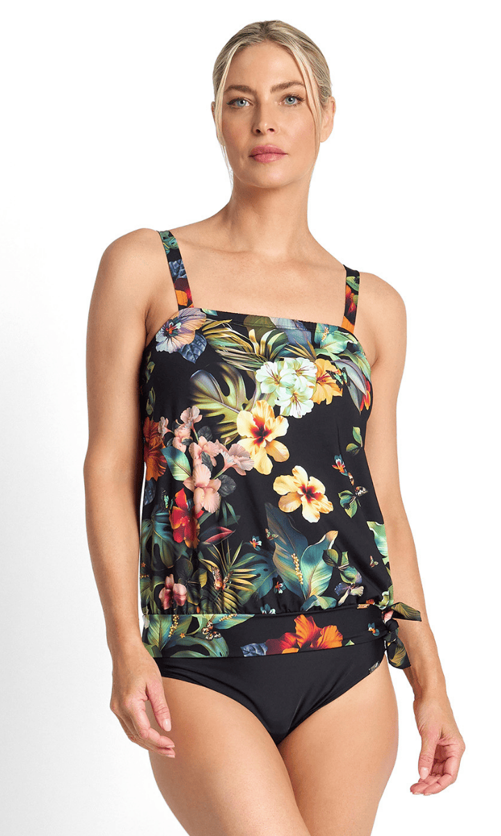 Jantzen Hibiscus Bandeau Blouson Singlet.