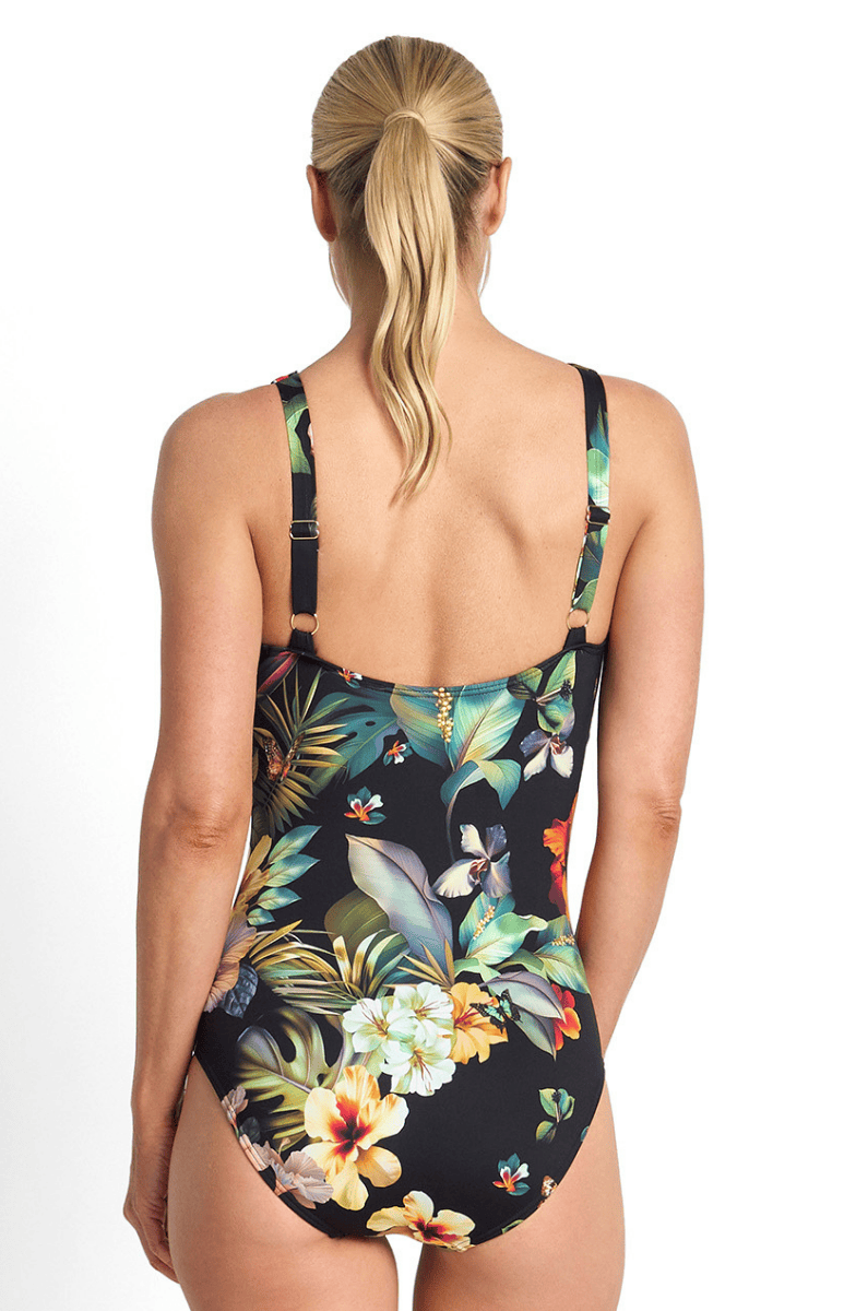 Jantzen Hibiscus DDE Bar One Piece Forest.