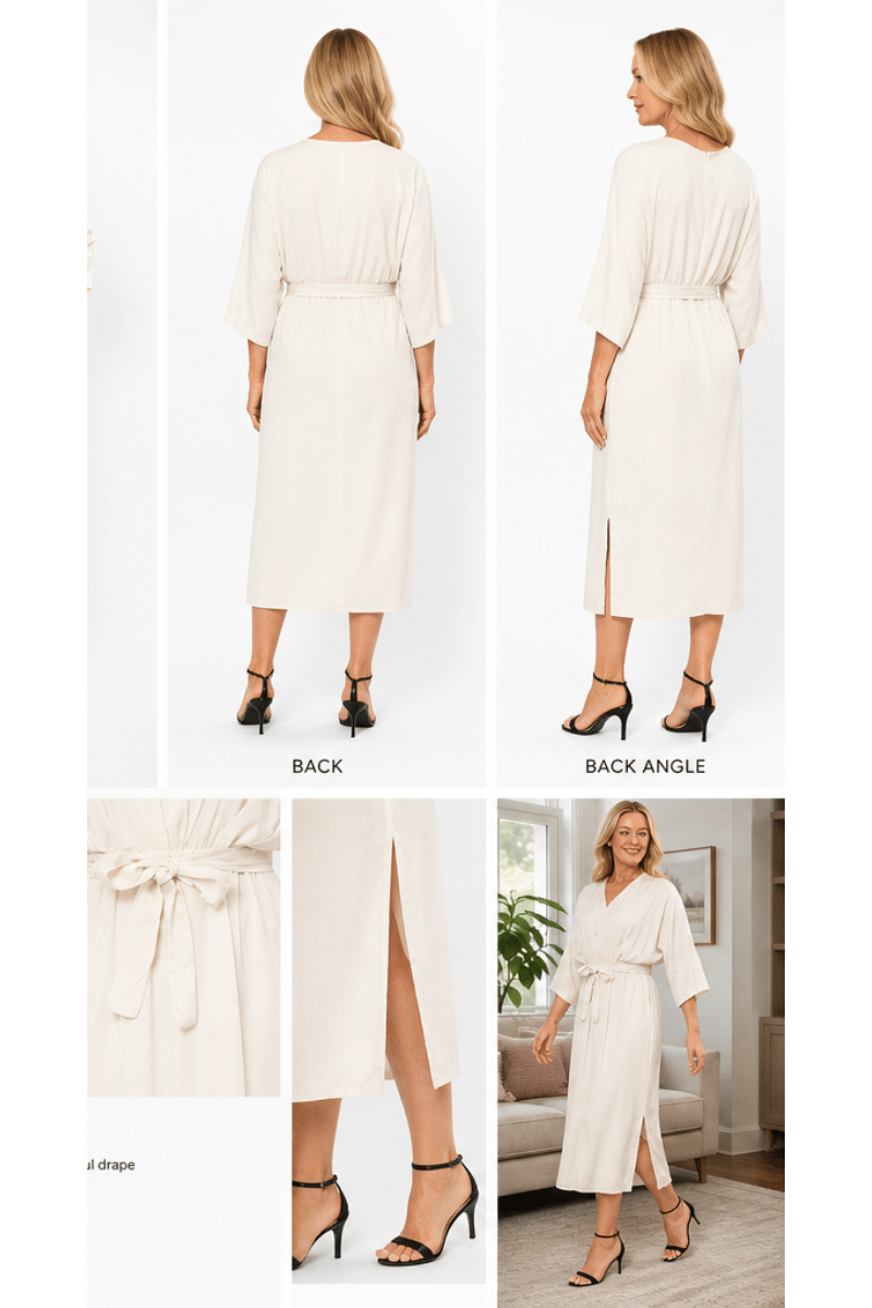 La Strada Silk Loose Dress with Belt Detail in same fabrication