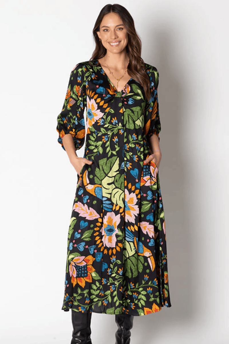 Lula Soul Gijon Twist Midi Dress.