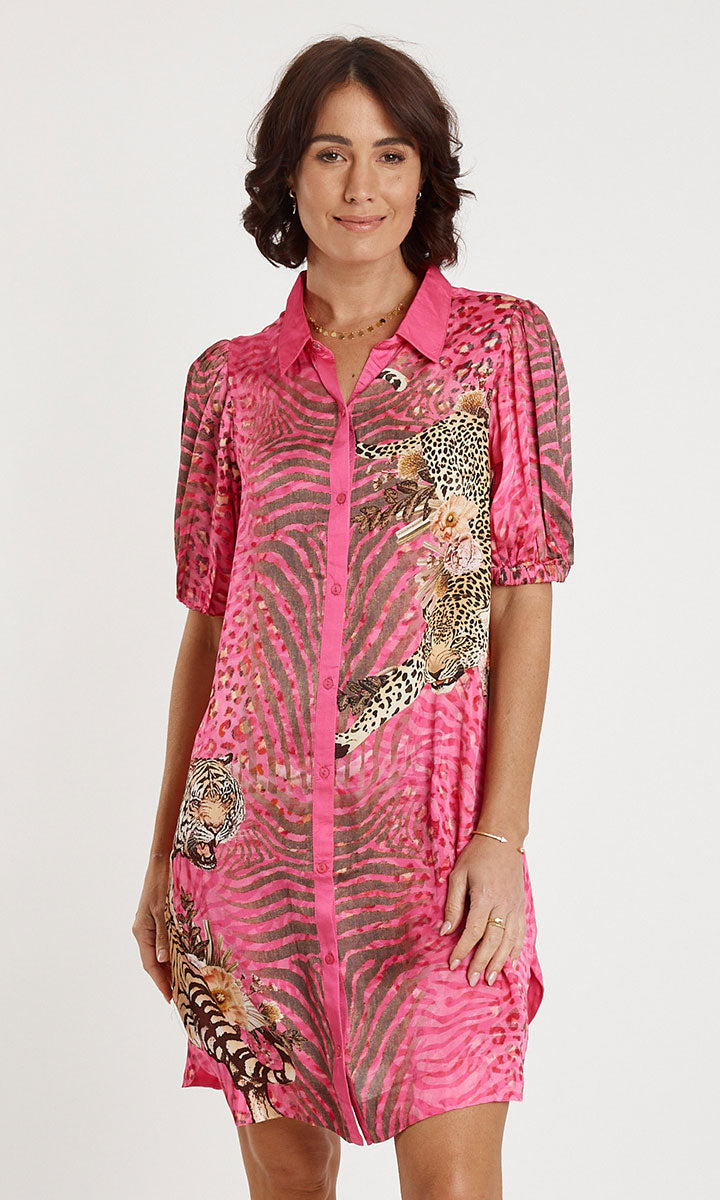 Lula Soul Maasai Dress - Fuschia_1