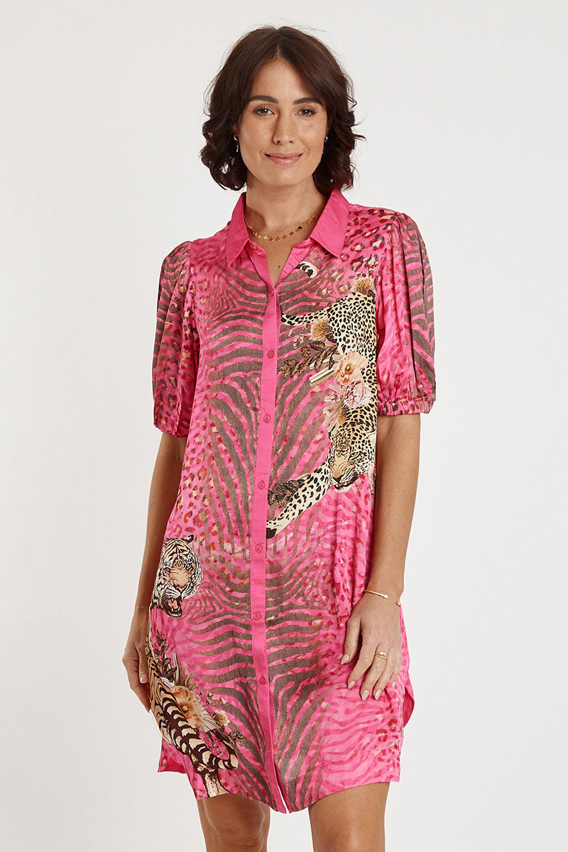 Lula Soul Maasai Dress - Fuschia_1