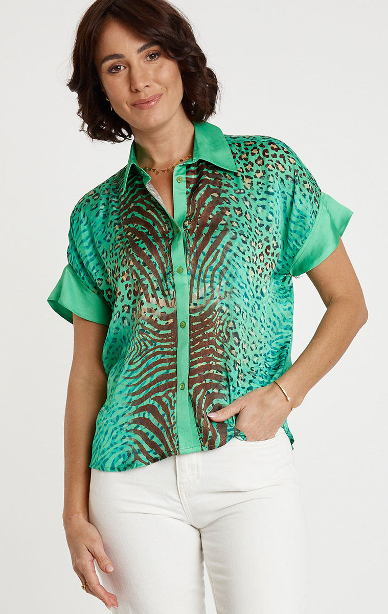 Lula Soul Maasai Shirt- Emerald