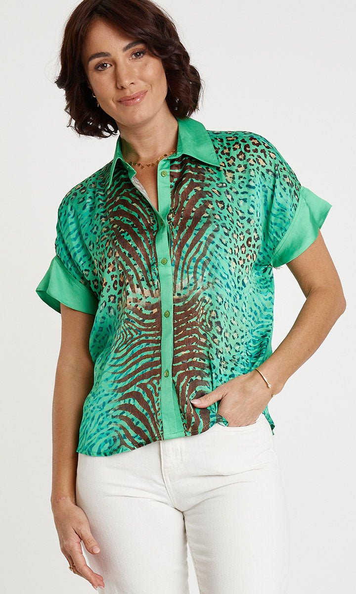 Lula Soul Maasai Shirt- Emerald