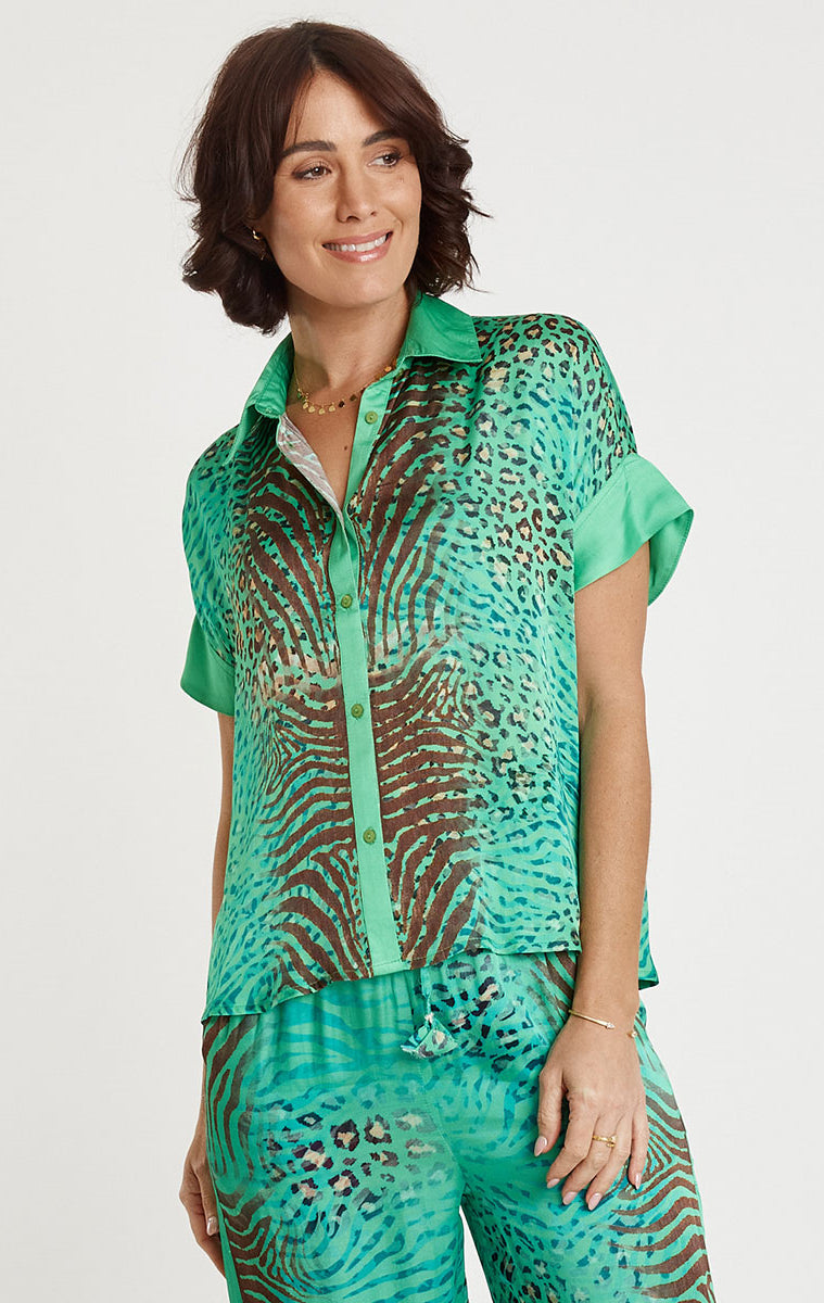 Lula Soul Maasai Shirt- Emerald