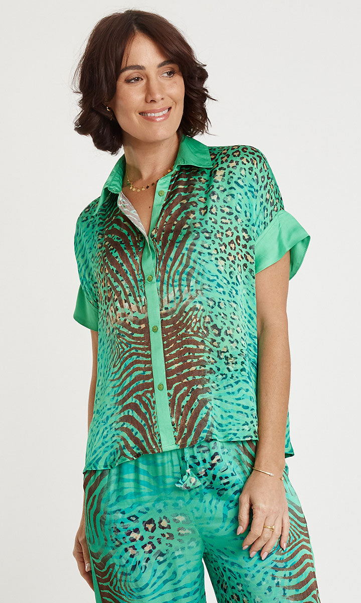 Lula Soul Maasai Shirt- Emerald