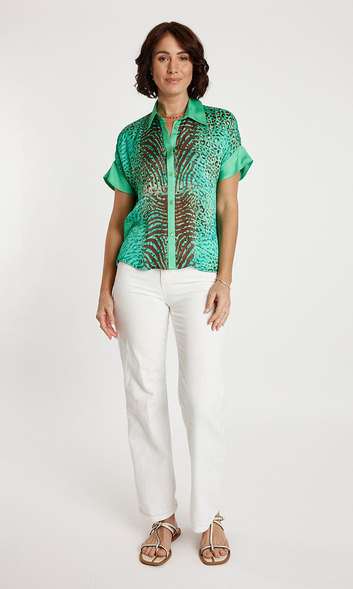 Lula Soul Maasai Shirt- Emerald