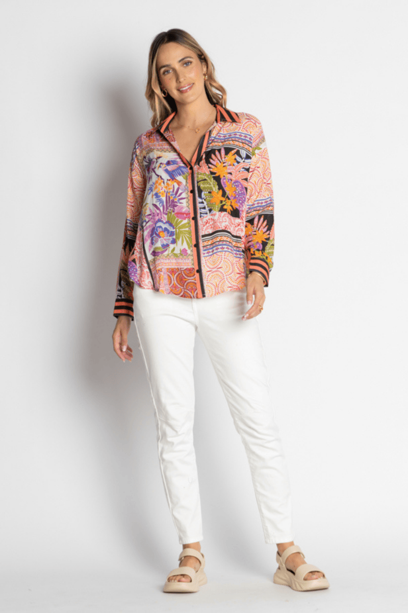 Lula Life Velora Over Shirt Long Sleeve Musk.