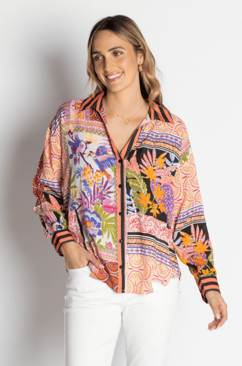 Lula Life Velora Over Shirt Long Sleeve Musk.