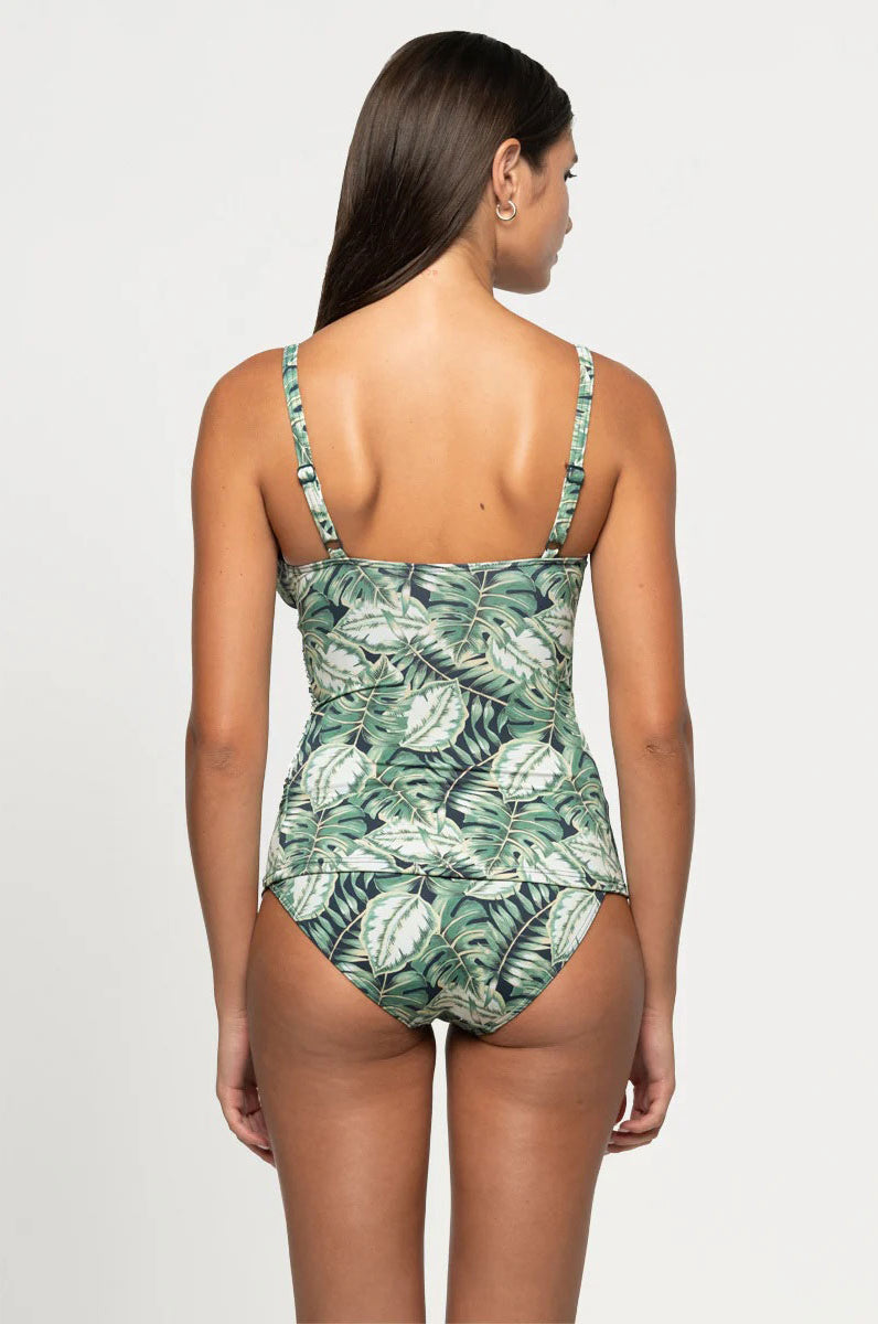 Nip Tuck Martinique Louise Multifit Ruched Front Tankini Top - Blue Slate_3
