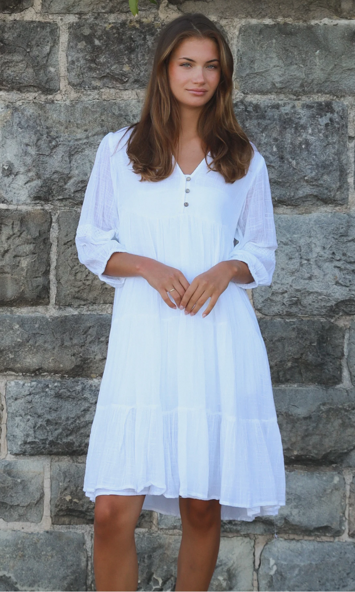 Paisley White Dress Midi Woman