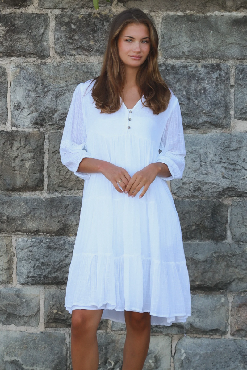 Paisley White Dress Midi Woman