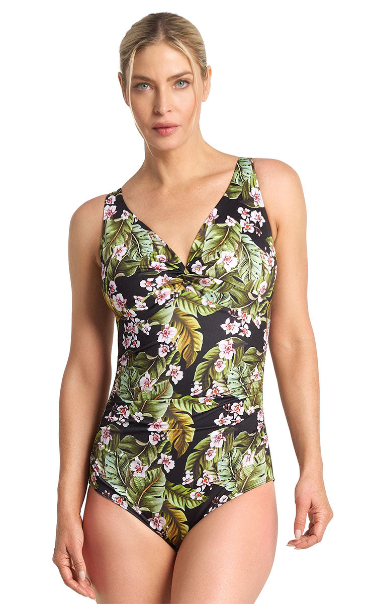 Poolproof Leafique F/G Twist One Piece - Black_1