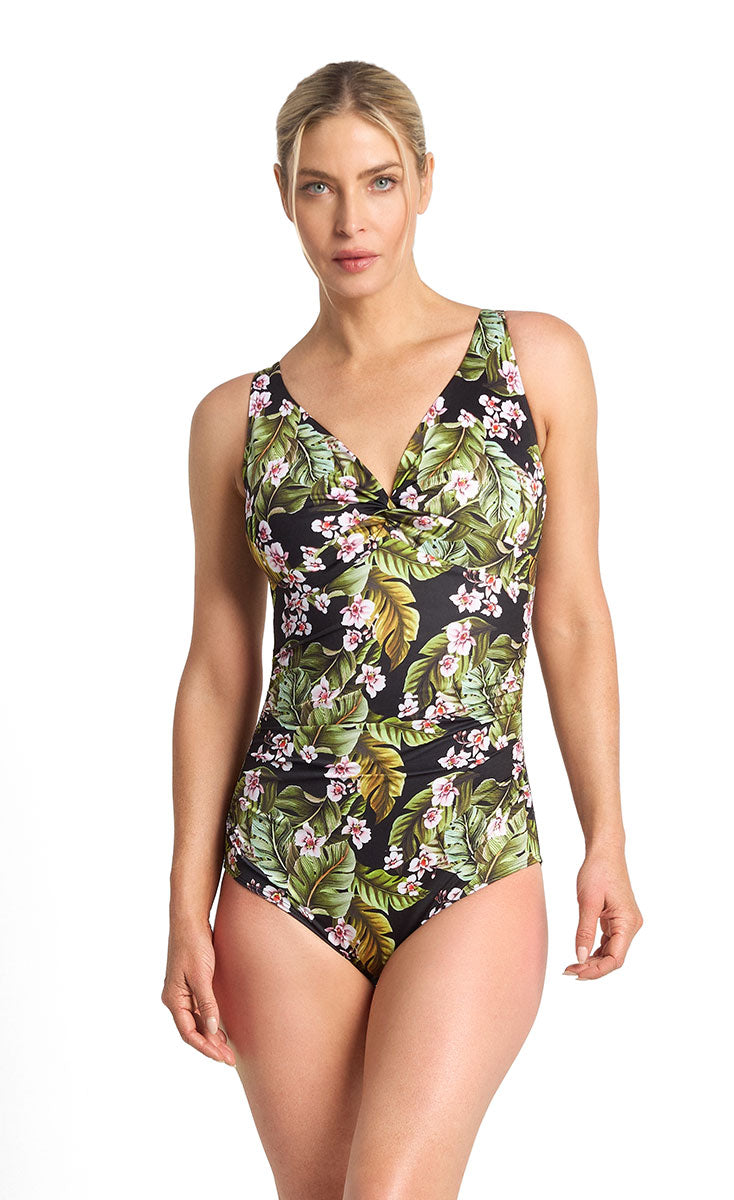 Poolproof Leafique F/G Twist One Piece - Black_3