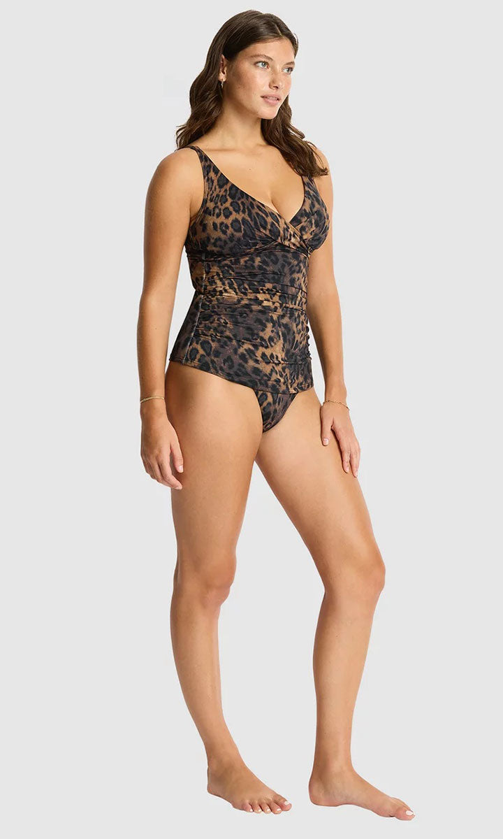Sea Level Savanna Cross Front Multifit Singlet Top - Chocolate_3