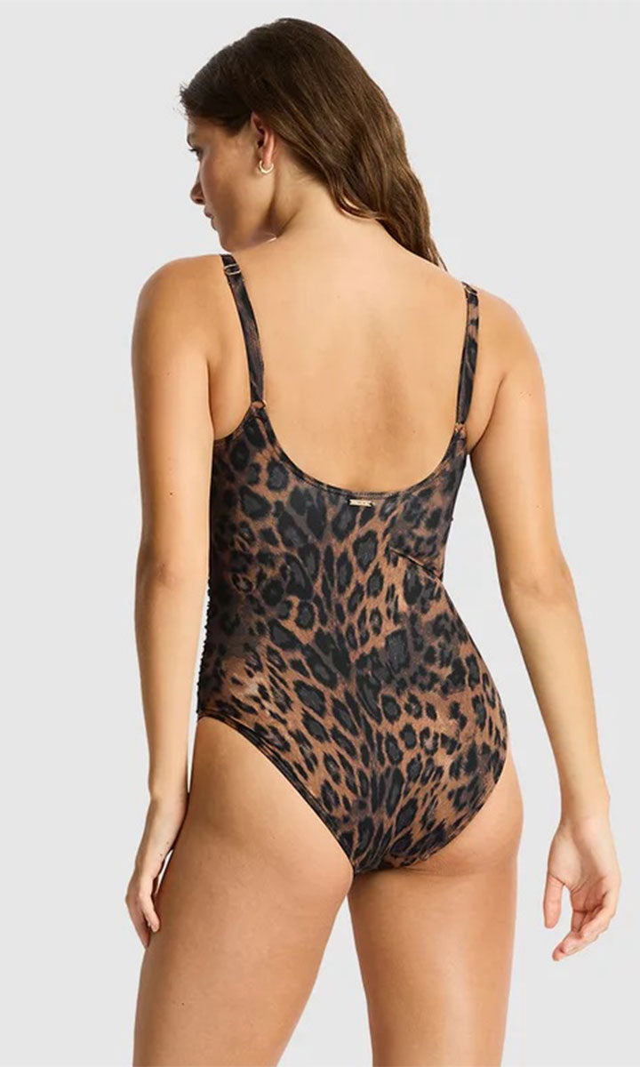 Sea Level Savanna Cross Front Scoop Back One Piece - Chocolate_2