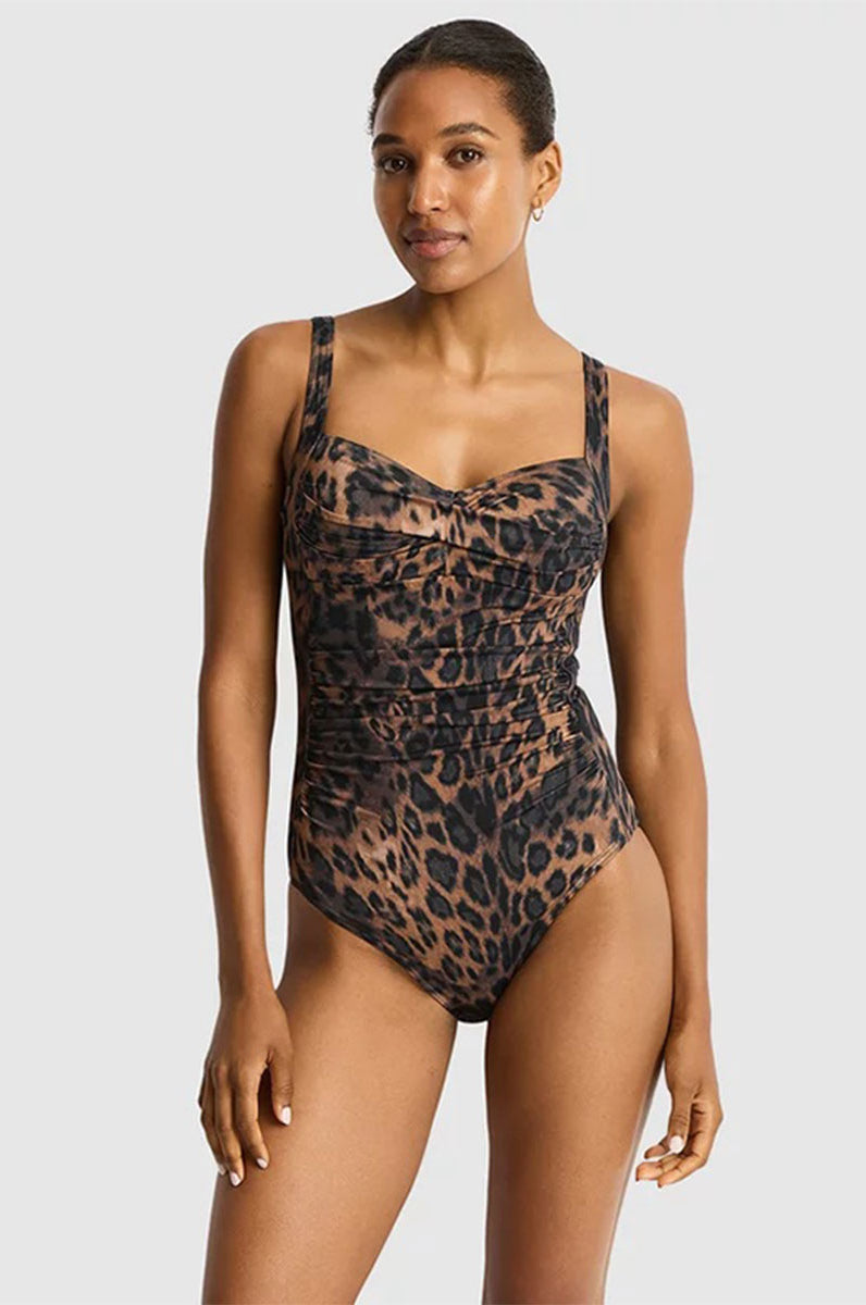 Sea Level Savanna Twist Front Multifit One Piece - Chocolate