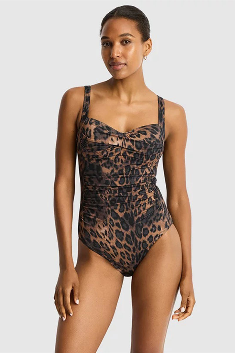 Sea Level Savanna Twist Front Multifit One Piece - Chocolate