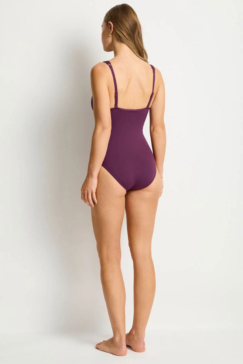 Sea Level SL1039ECO Essentials Edit Spliced One Piece - Claret_3