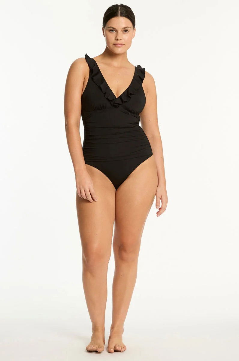 Sea Level SL1075ECO Essentials Edit D/DD Cup Frill One Piece - Black_2