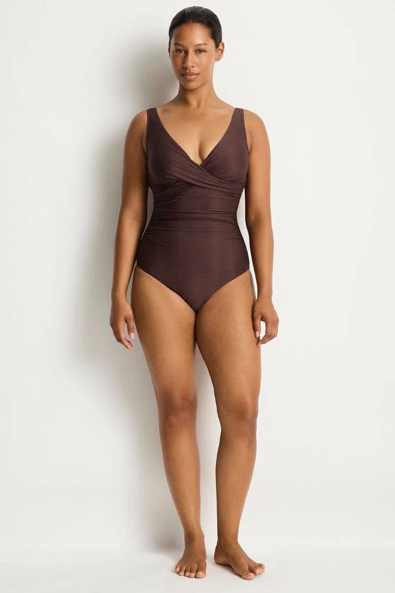 Sea Level SL1145ZN Zen Cross Front Tie Back One Piece - Cocoa_3