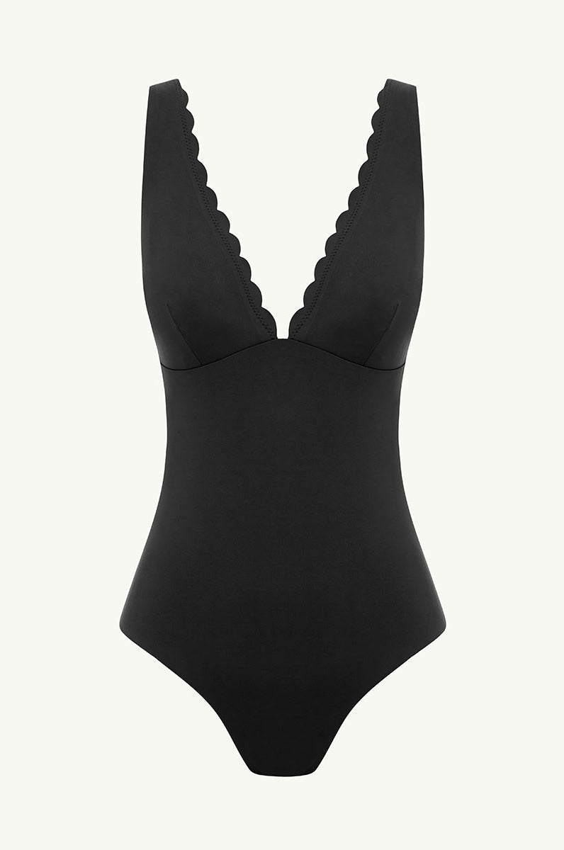 Sea Level SL1483SC Scalloped Longline Tri One Piece - Black_6