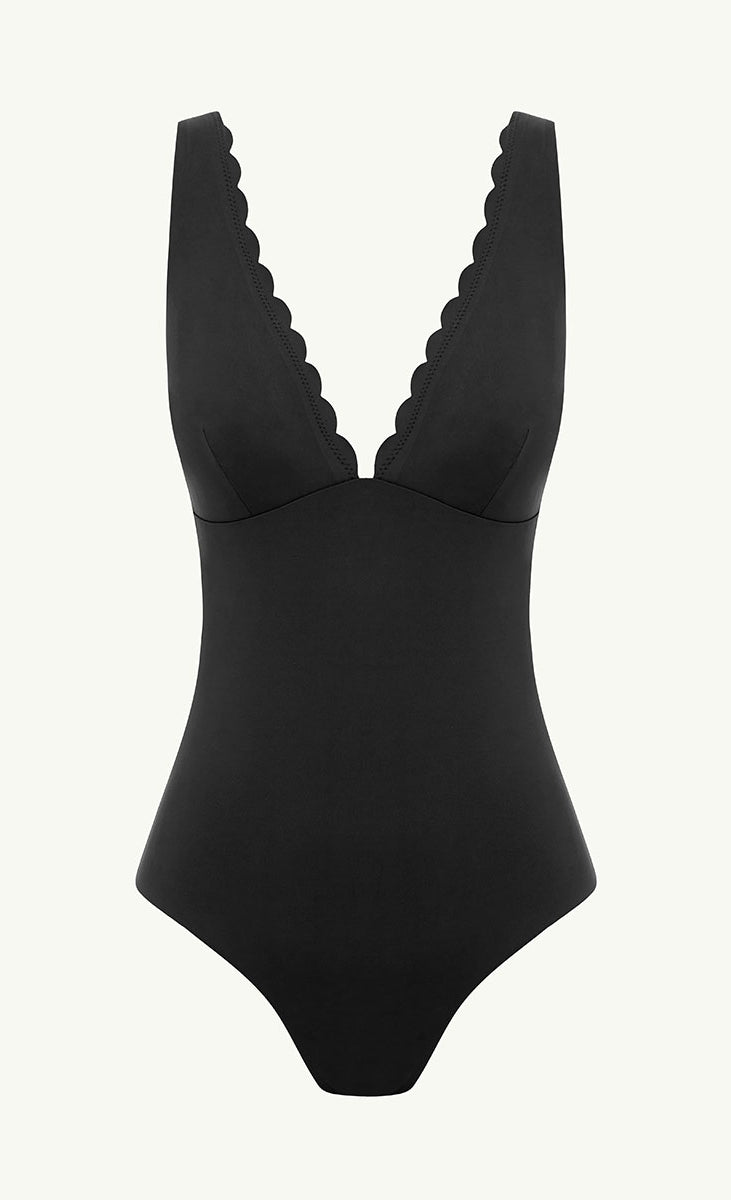 Sea Level SL1483SC Scalloped Longline Tri One Piece - Black_6