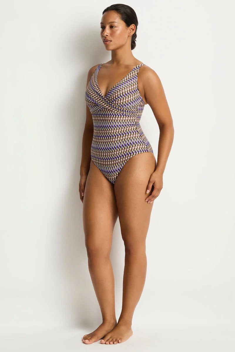 Sea Level SL1532TE Tessera Cross Front Multifit One Piece - Cocoa_3