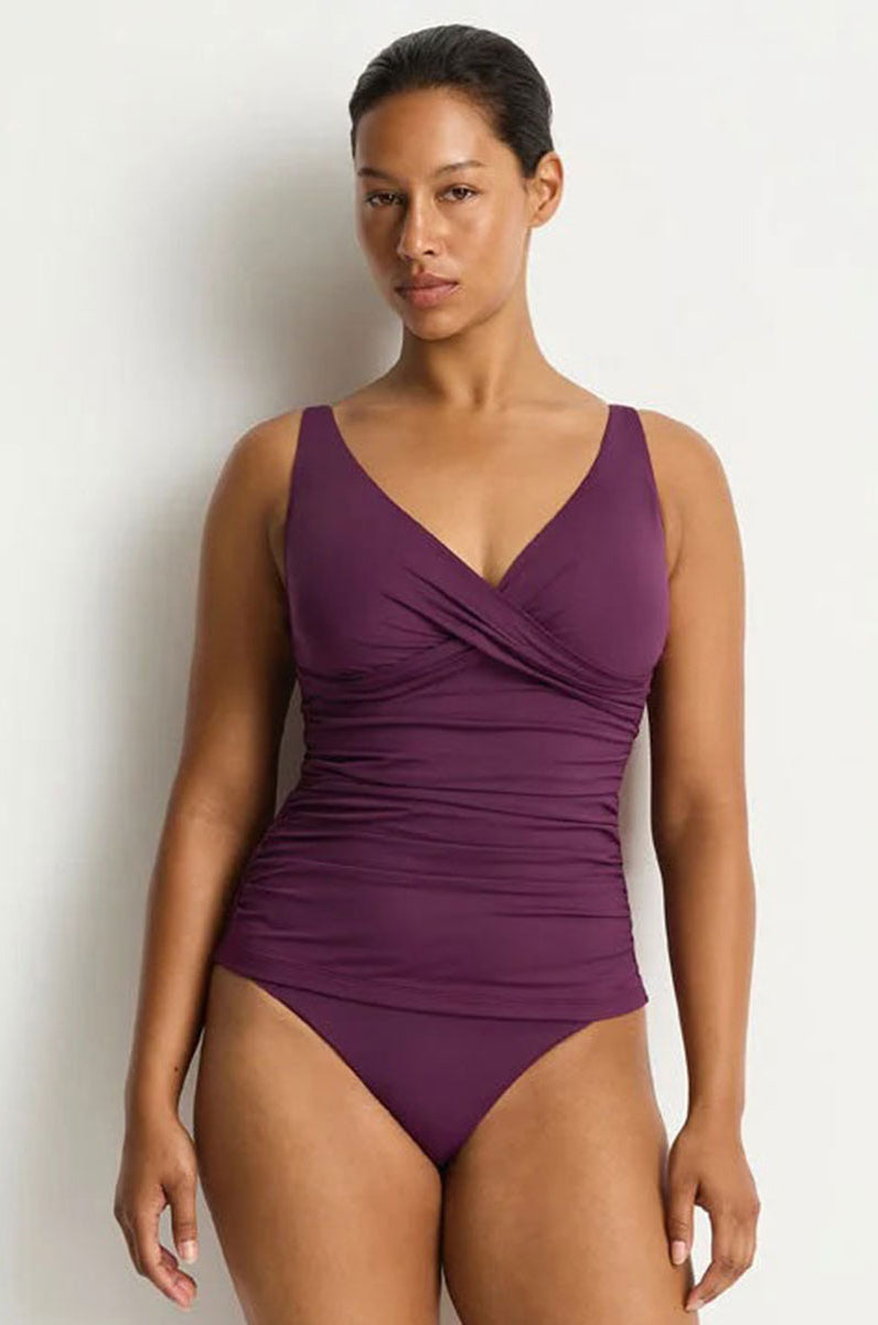 Sea Level SL3206ECO Essentials Edit Cross Front Multifit Singlet Top - Claret_6