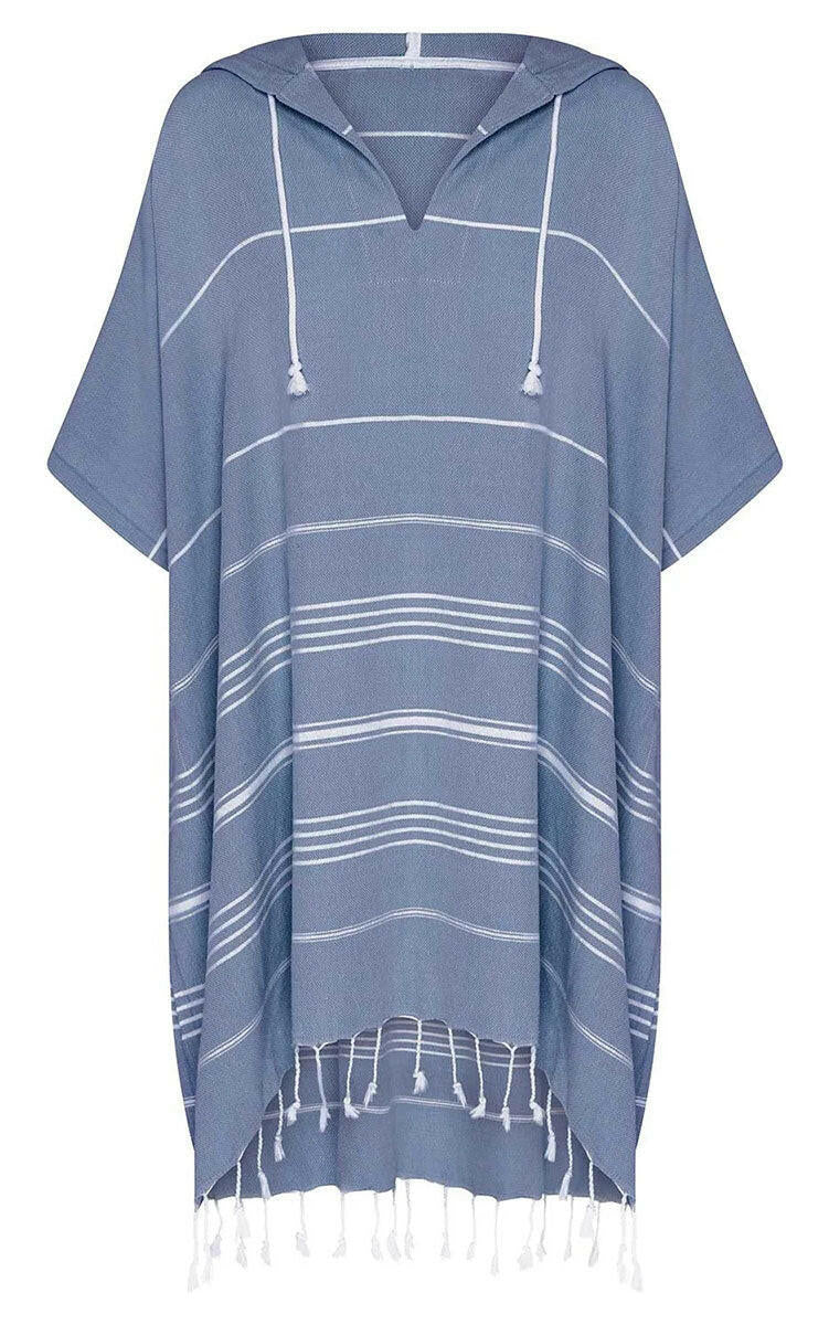 Sunseeker Summer Stripe Poncho - Blue.