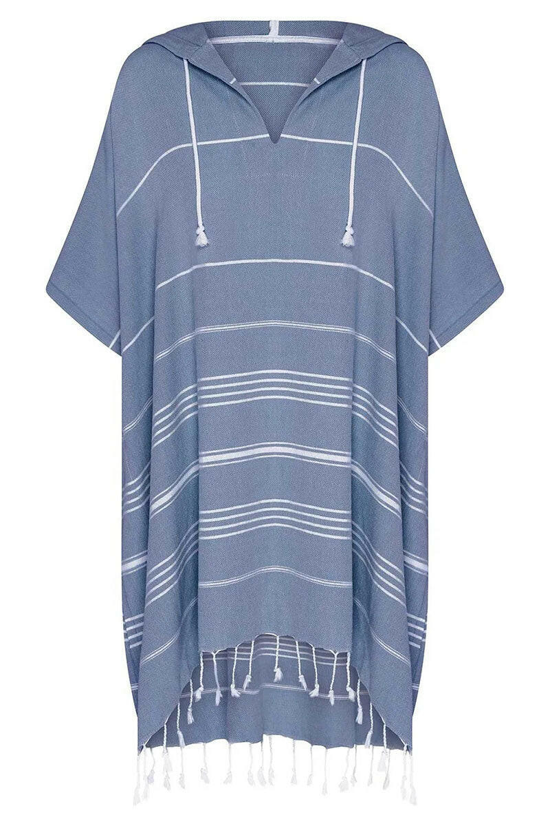 Sunseeker Summer Stripe Poncho - Blue.