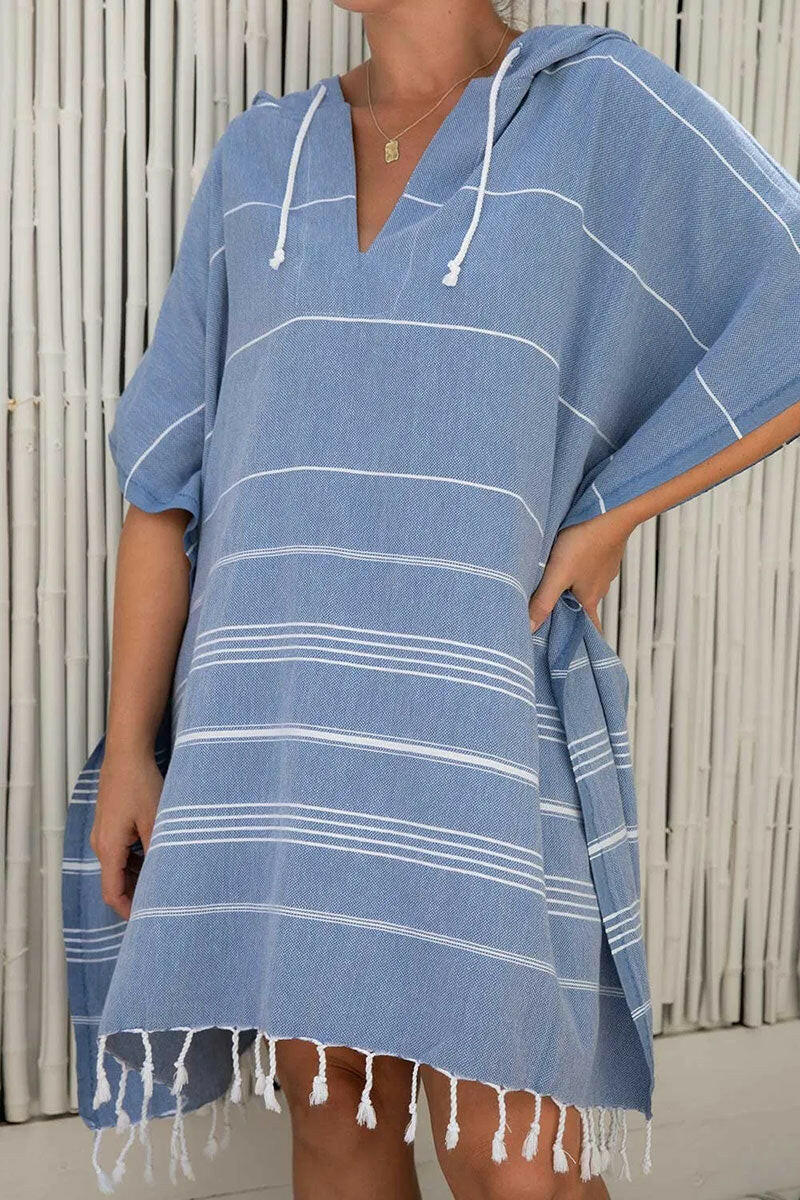 Sunseeker Summer Stripe Poncho - Blue.