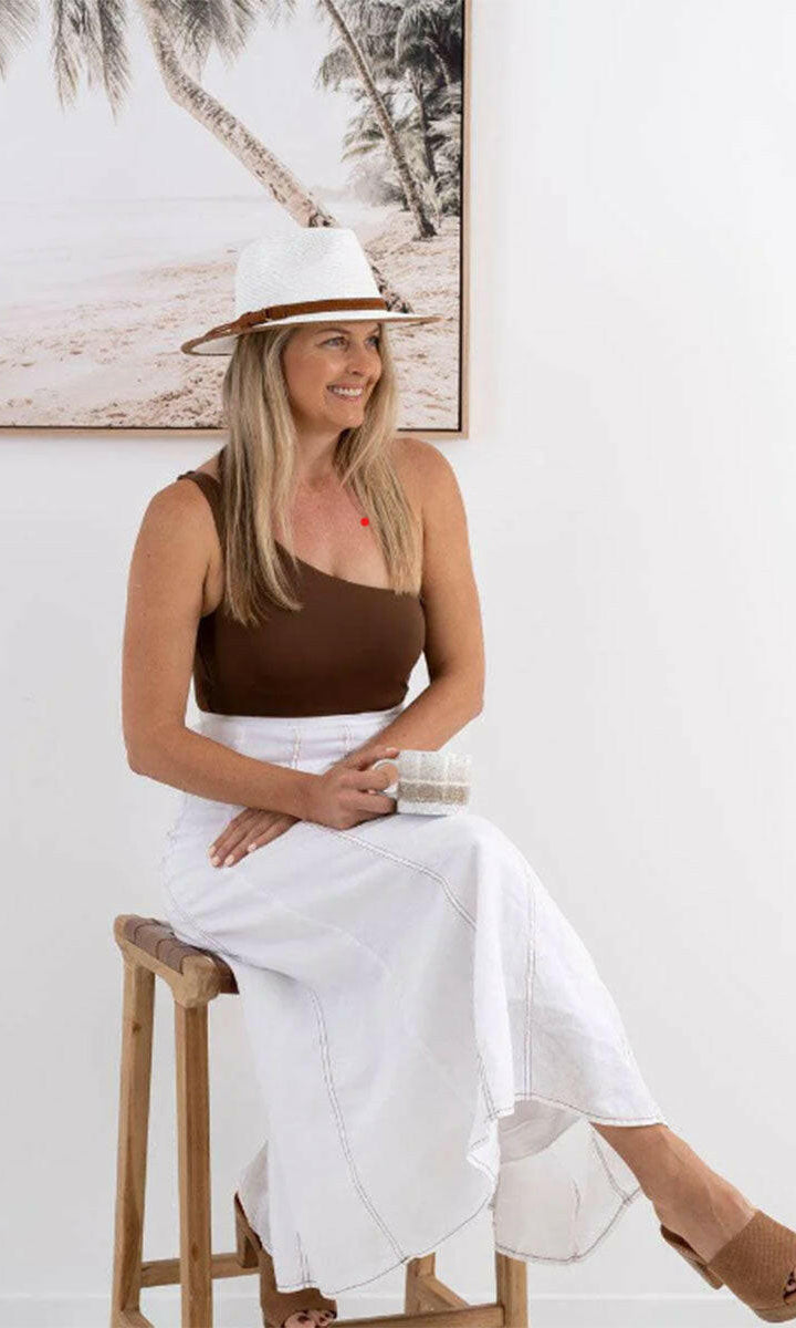 Sundaise Bianca Panama White Suede.