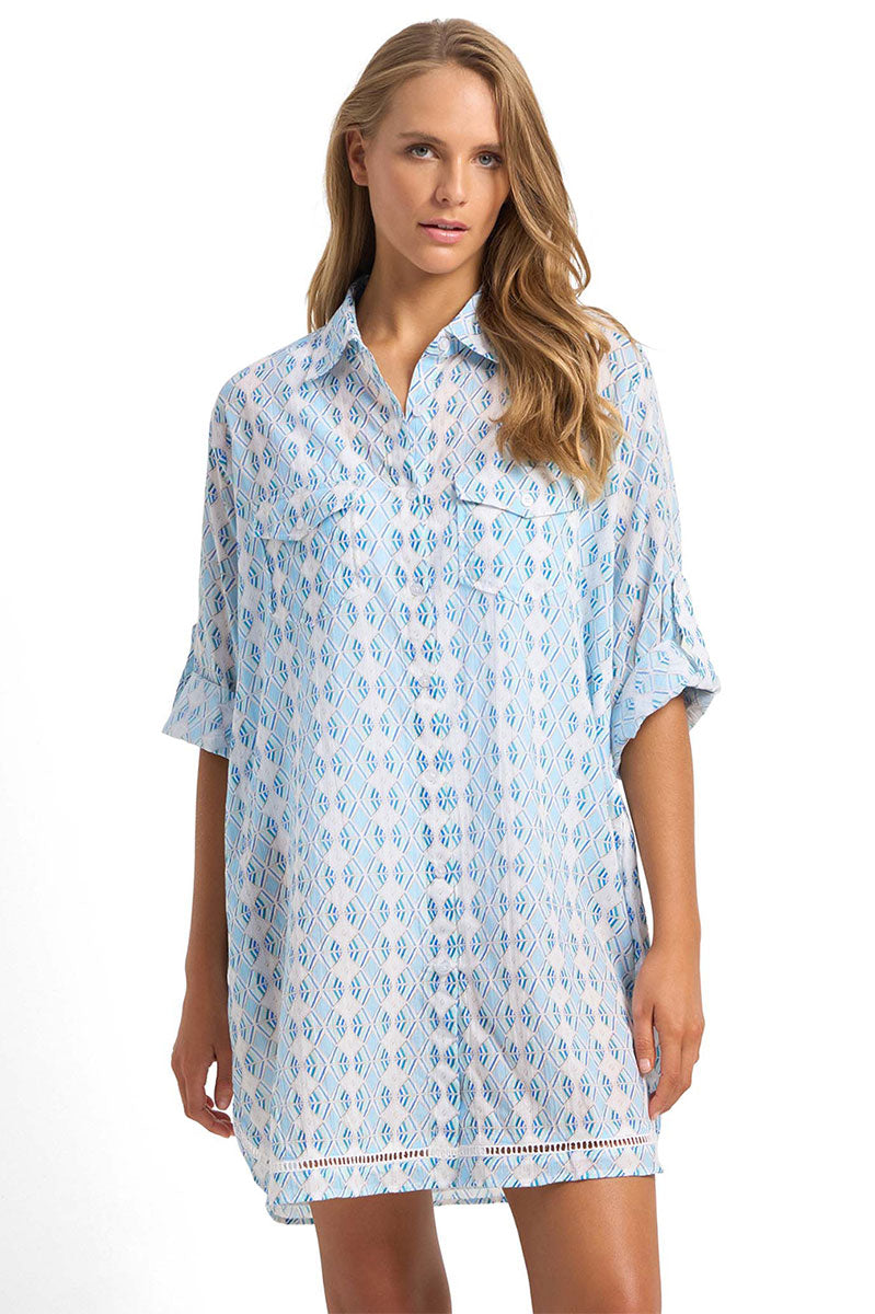 Sunseeker Delight Ladder Button Through Shirt - Ink_1