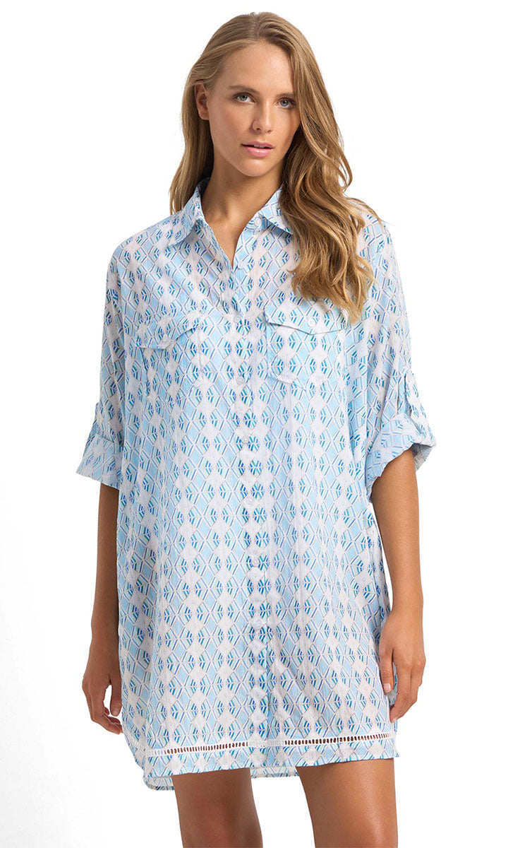 Sunseeker Delight Ladder Button Through Shirt - Ink_1