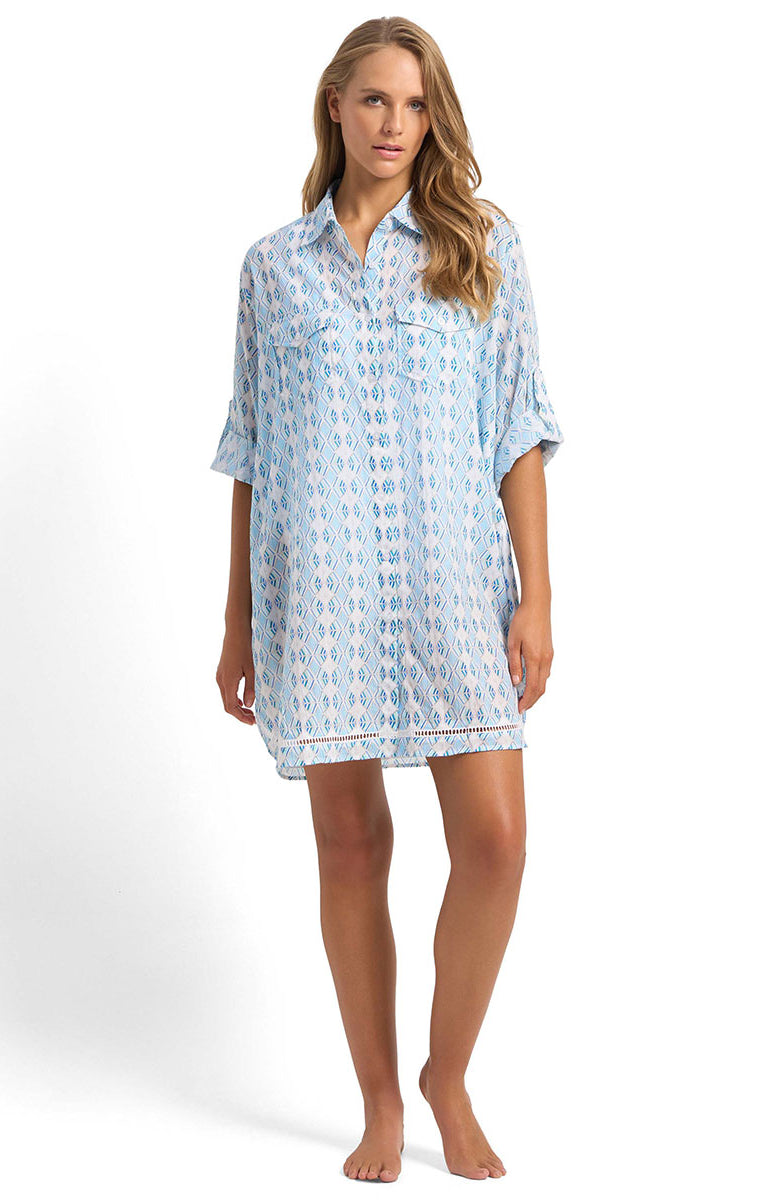 Sunseeker Delight Ladder Button Through Shirt - Ink_3
