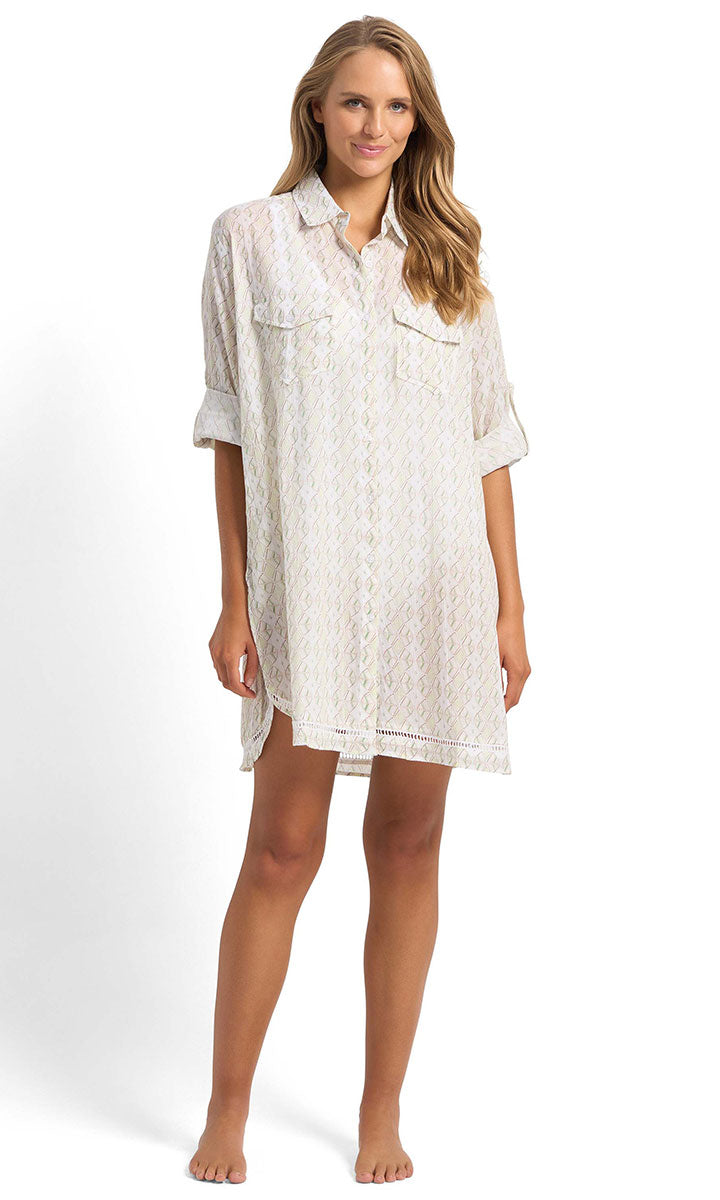 Sunseeker Delight Ladder Button Through Shirt - Seaweed_3